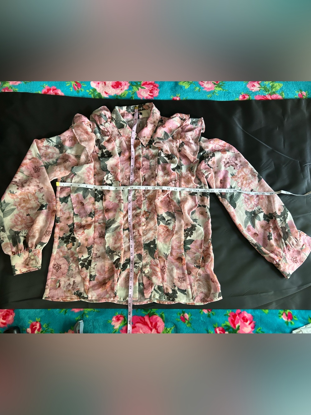 Express Pink Floral Tiered Shirt